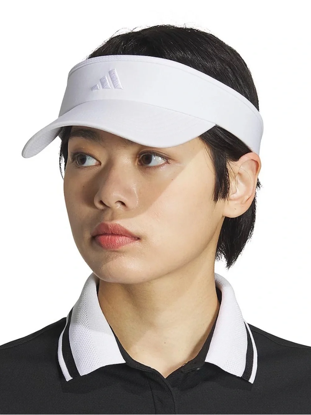 adidas White Sun Visor with Tonal Logo